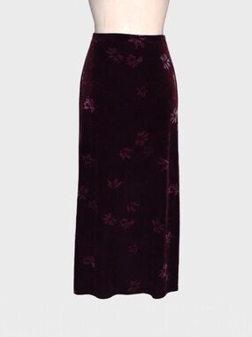 George Velvet Floral Maxi Skirt